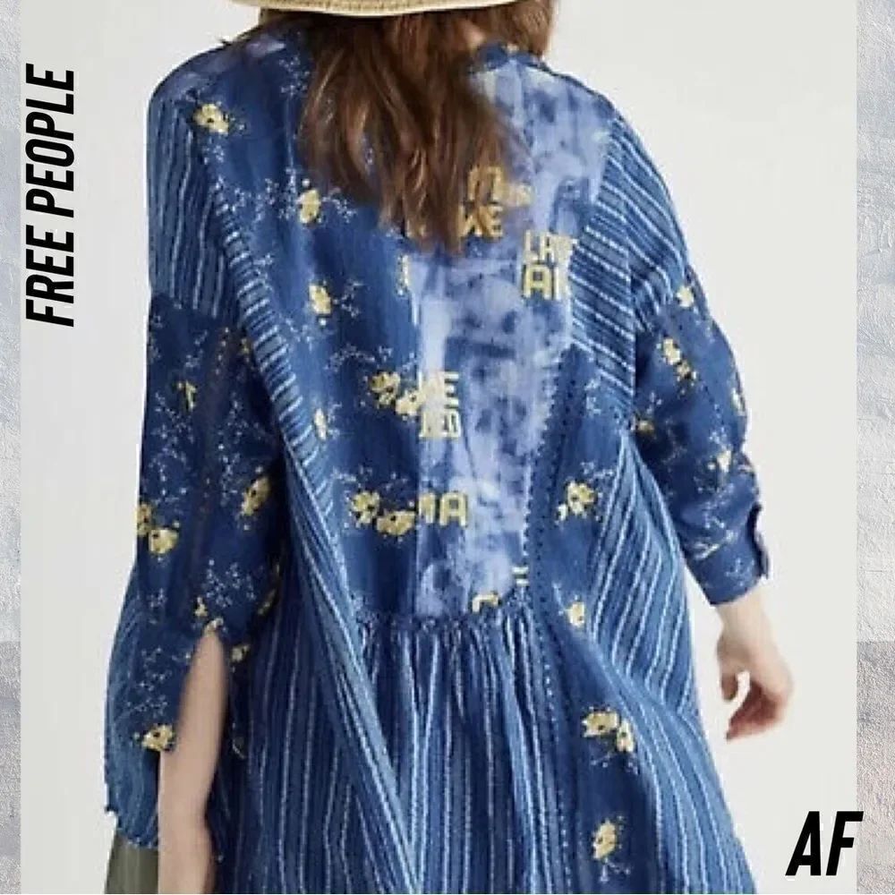 FREE PEOPLE CHARLIE PRINT TUNIC DRESS NWT SMALL FLORAL - Picture 3 of 7